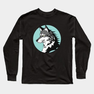 Wolf Tshirt, Wolf Shirt, Wolf Graphic Design, Gift for Her, Gift for Him, Animal Shirt, Grey Wolf, Art Graphic Long Sleeve T-Shirt